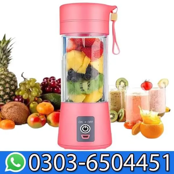 USB Rechargeable Juicer Blender 6 Blades 380ml In Pakistan